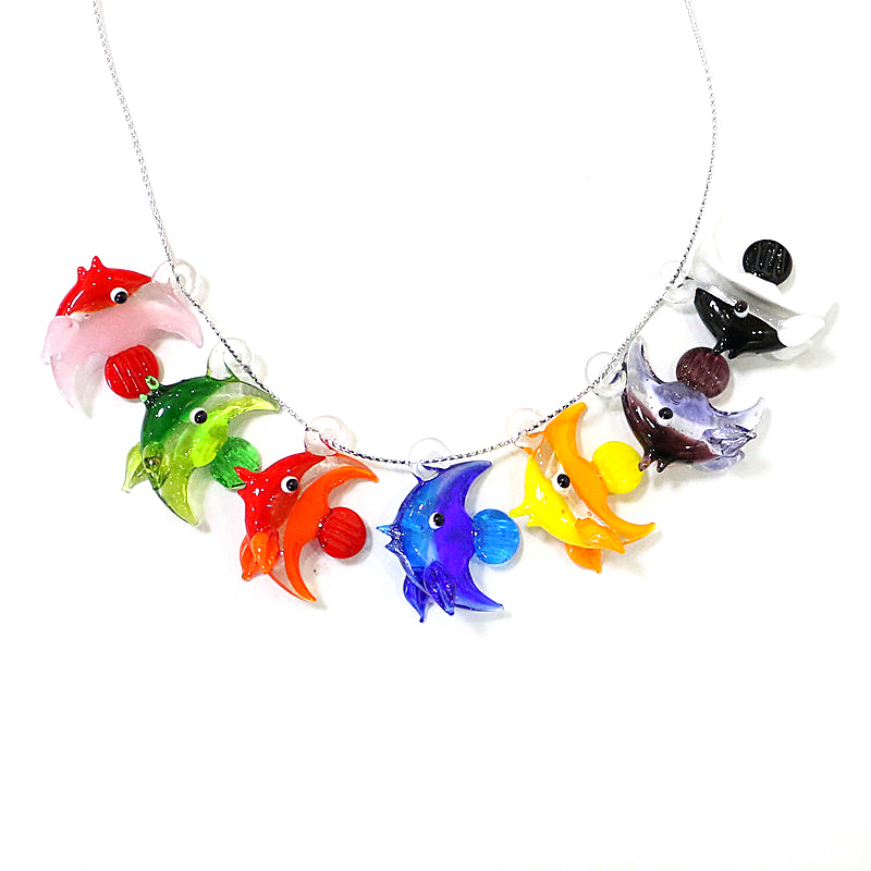 Aquarium Fish And Supplies - 2pcs Mini Fish Glass Pendant Cute