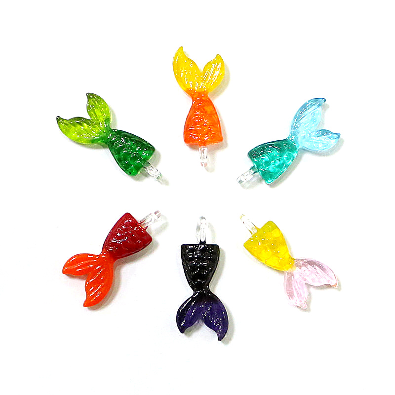2pcs Glass Fish Tail Charms Cu - Aquarium Fish And Supplies review and price