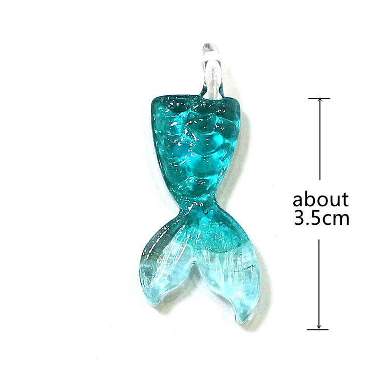 2pcs Glass Fish Tail Charms Cu - Aquarium Fish And Supplies review and price