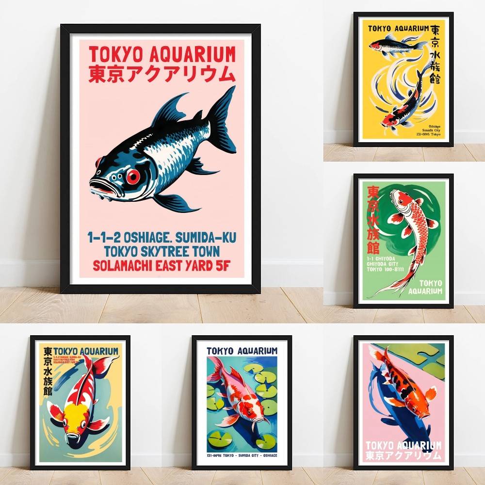 Tokyo Aquarium Koi Fish Paper  - Aquarium Fish Wallpaper review and price