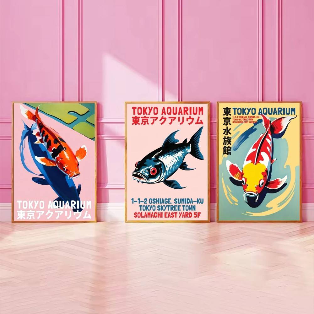 Tokyo Aquarium Koi Fish Paper  - Aquarium Fish Wallpaper review and price